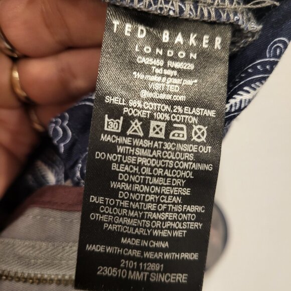 Ted Baker Men's Chino Cotton Stretch Pants Size 30 - Picture 11 of 14